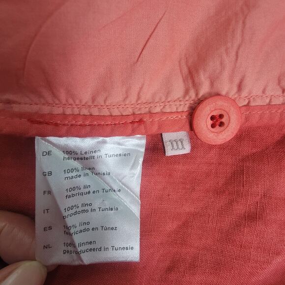 Elemente Clemente Linen Blazer Womens 3 (L) Red Oversized Jacket Button Pockets - Picture 10 of 14